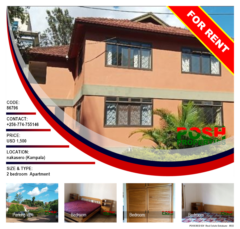 2 bedroom Apartment  for rent in Nakasero Kampala Uganda, code: 86796