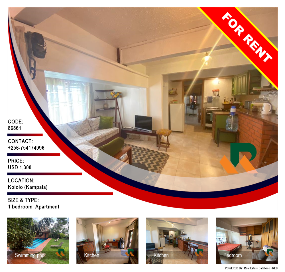 1 bedroom Apartment  for rent in Kololo Kampala Uganda, code: 86861