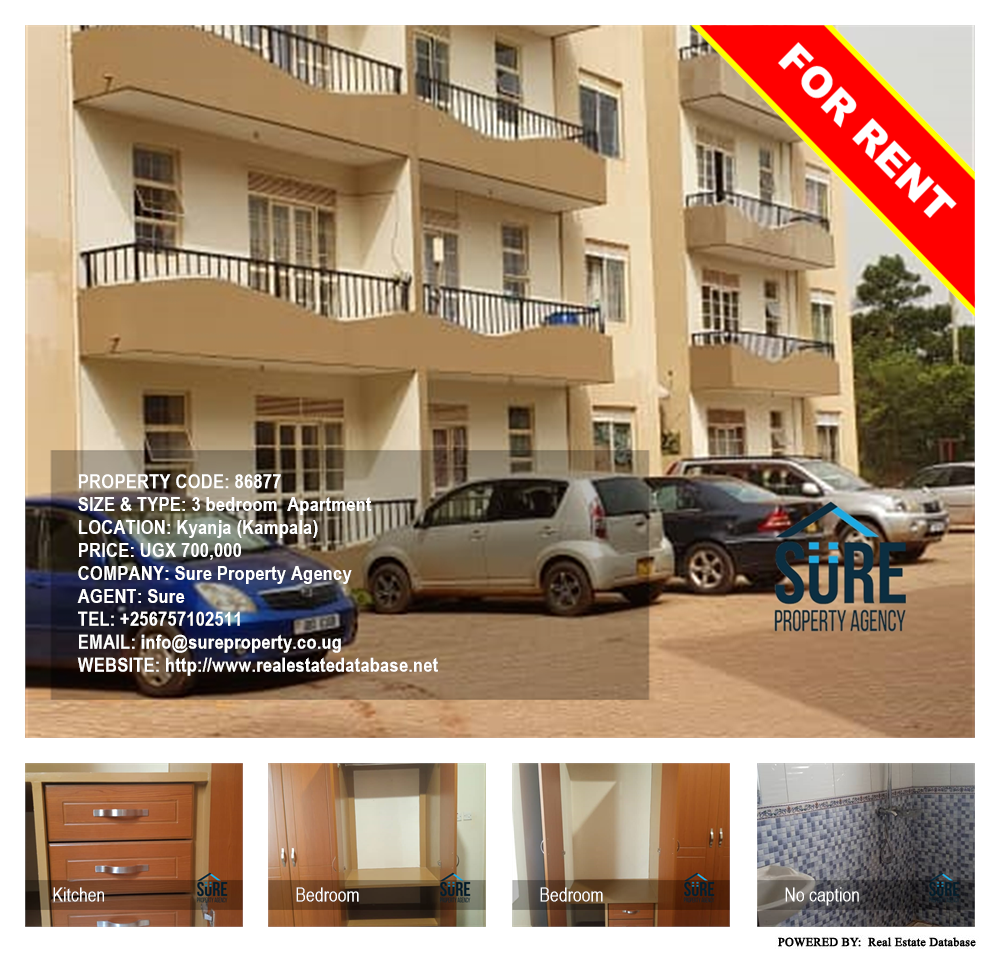 3 bedroom Apartment  for rent in Kyanja Kampala Uganda, code: 86877