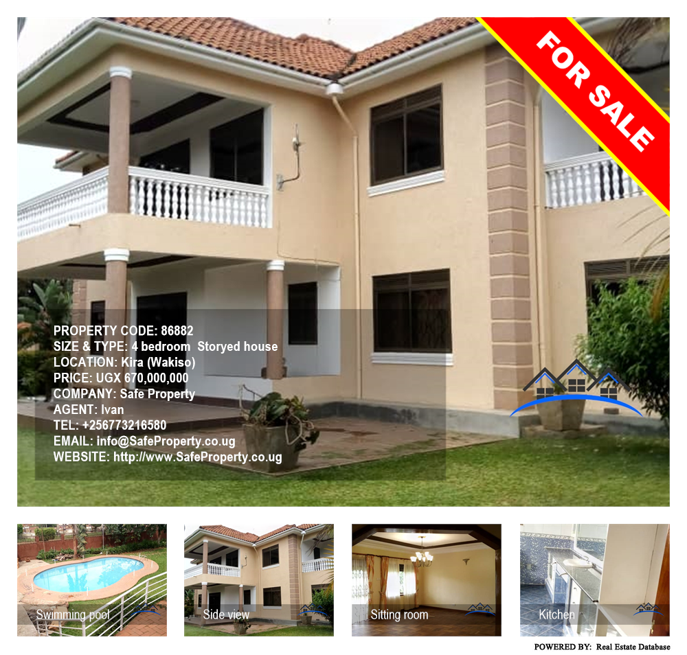 4 bedroom Storeyed house  for sale in Kira Wakiso Uganda, code: 86882
