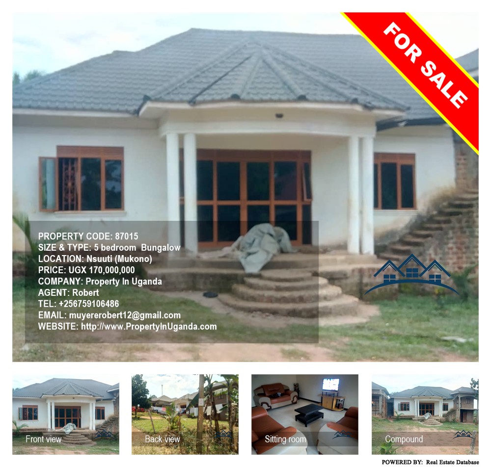 5 bedroom Bungalow  for sale in Nsuuti Mukono Uganda, code: 87015