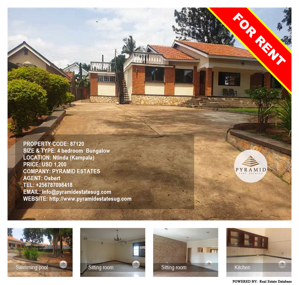 4 bedroom Bungalow  for rent in Ntinda Kampala Uganda, code: 87120