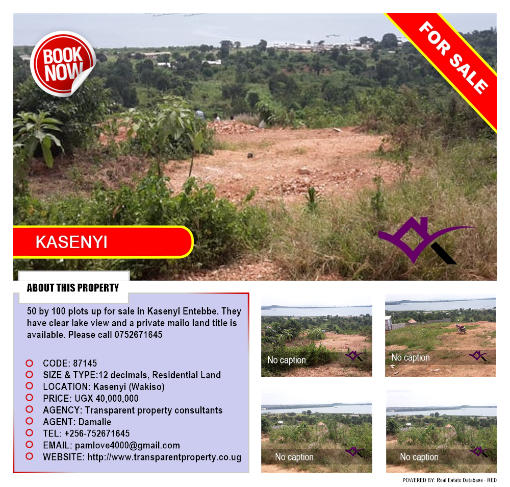 Residential Land  for sale in Kasenyi Wakiso Uganda, code: 87145