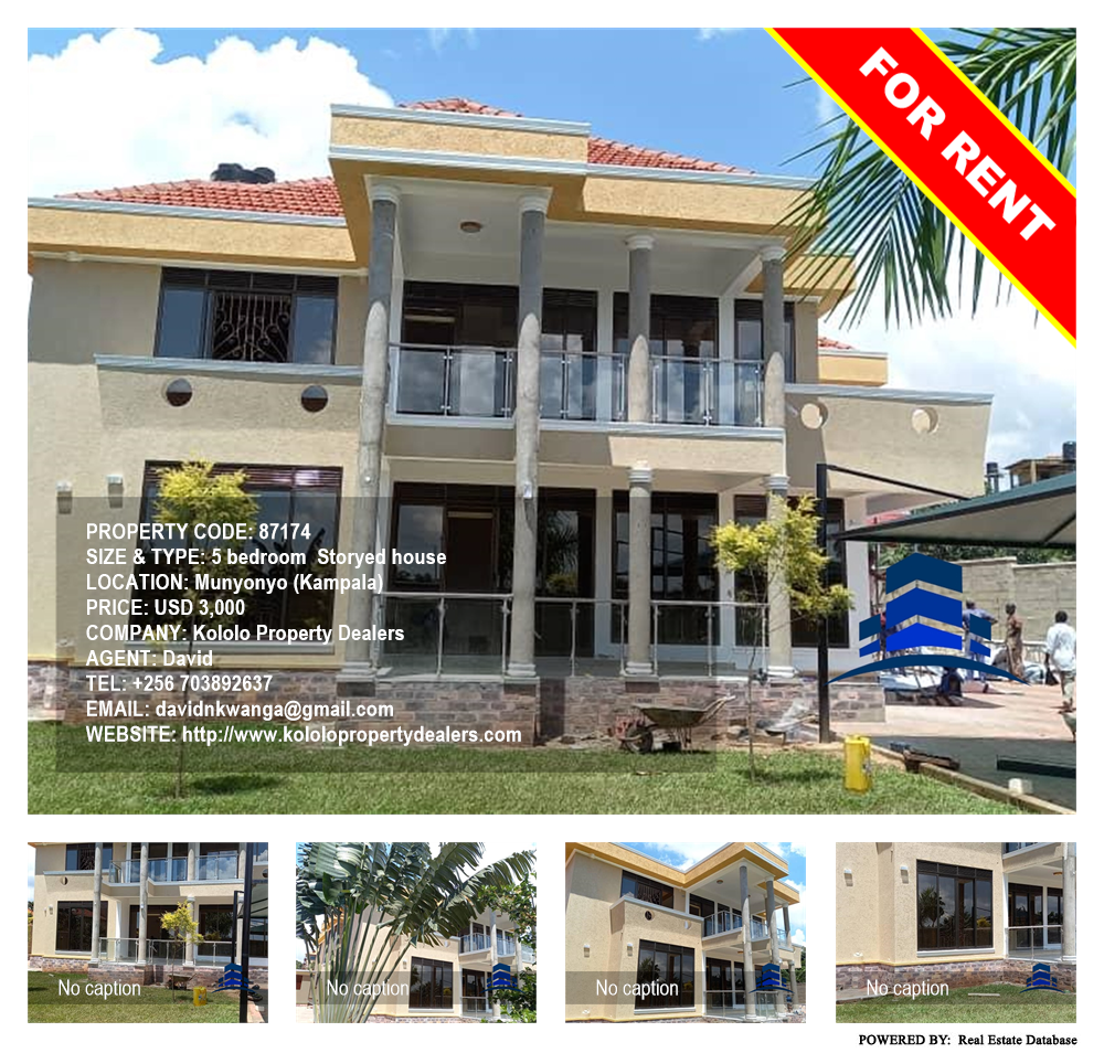 5 bedroom Storeyed house  for rent in Munyonyo Kampala Uganda, code: 87174