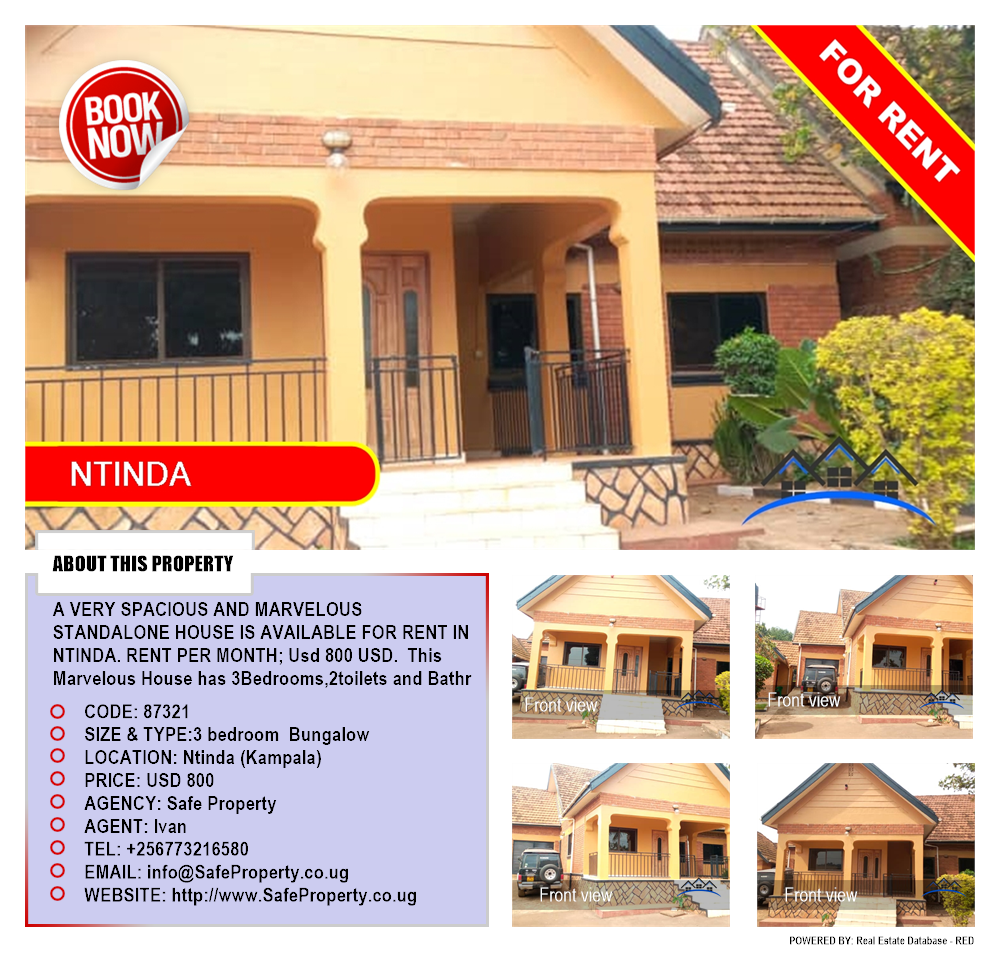 3 bedroom Bungalow  for rent in Ntinda Kampala Uganda, code: 87321