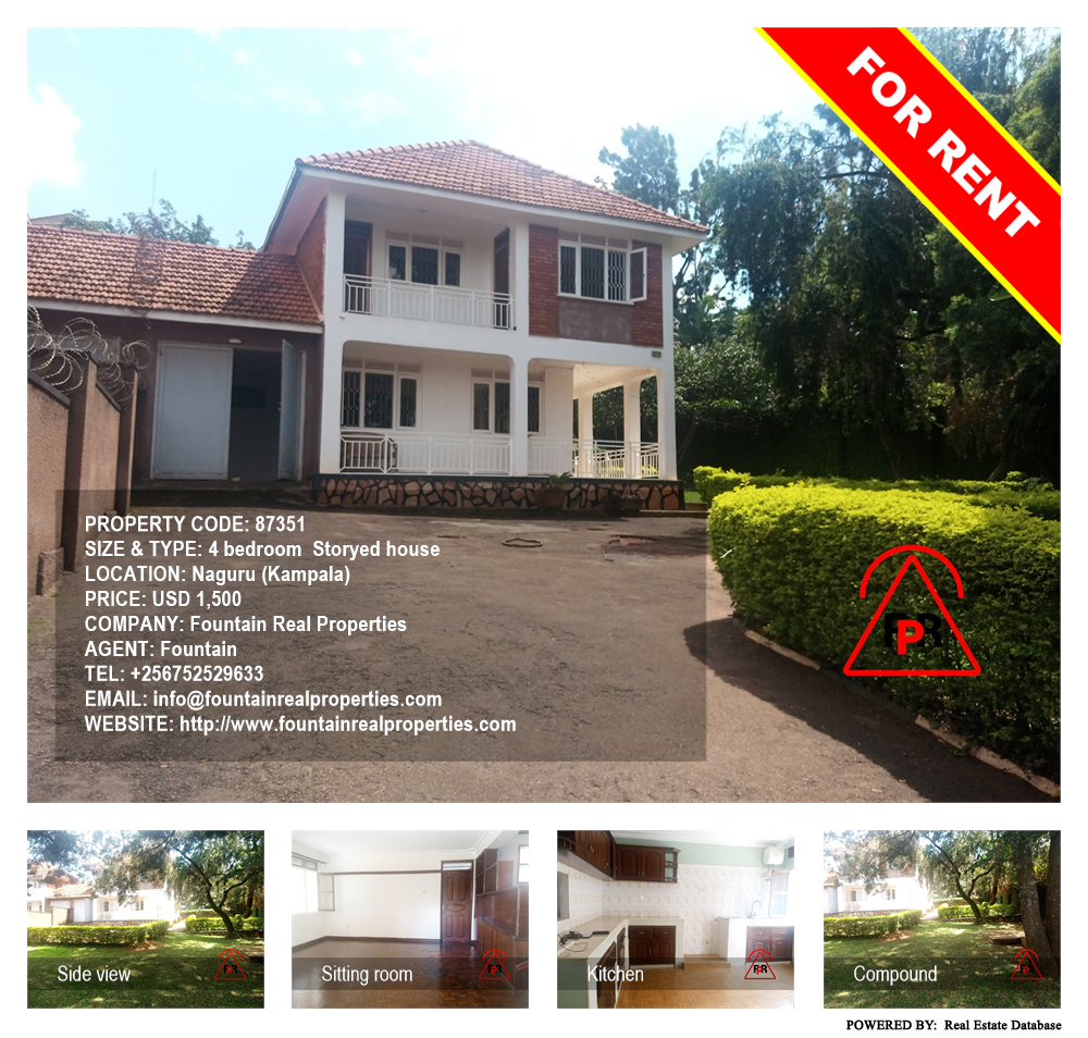 4 bedroom Storeyed house  for rent in Naguru Kampala Uganda, code: 87351