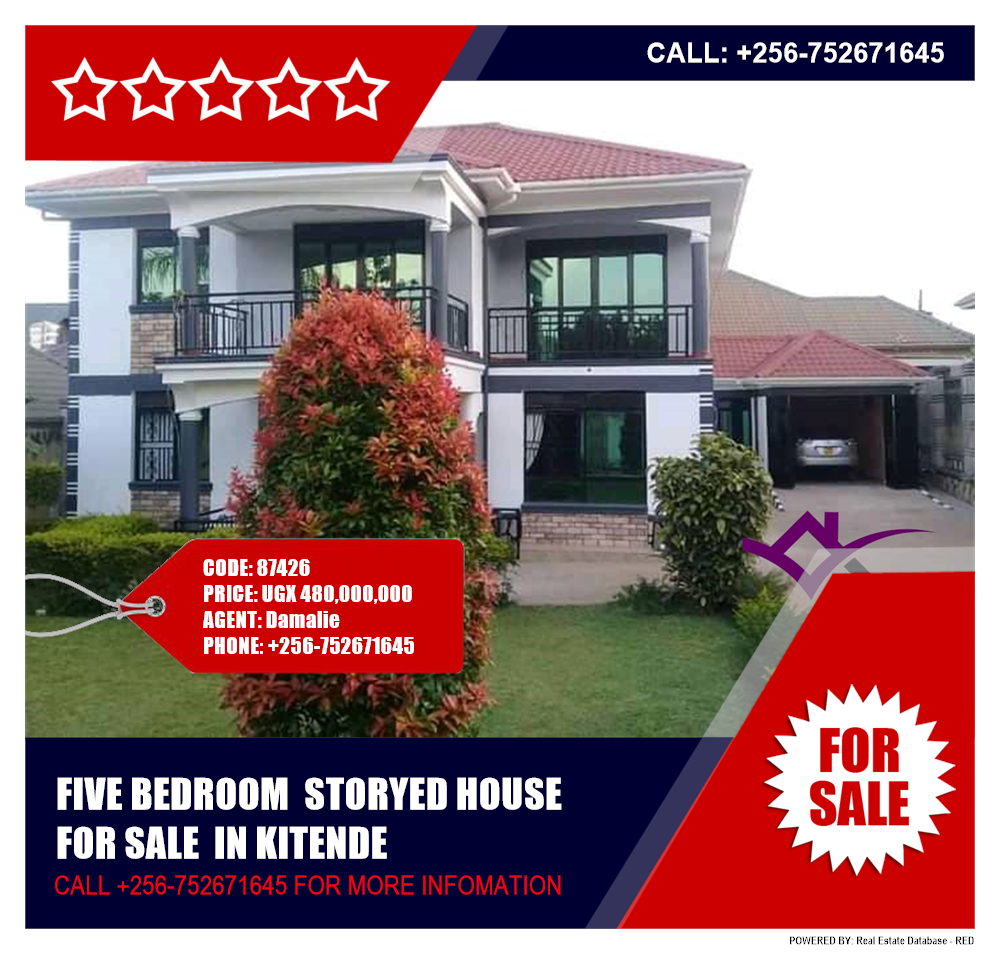 5 bedroom Storeyed house  for sale in Kitende Wakiso Uganda, code: 87426