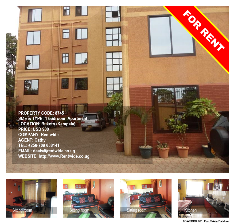 1 bedroom Apartment  for rent in Bukoto Kampala Uganda, code: 8745