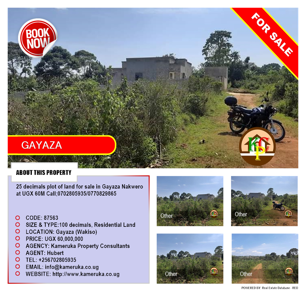 Residential Land  for sale in Gayaza Wakiso Uganda, code: 87563