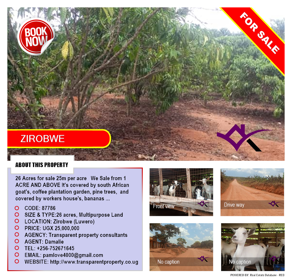 Multipurpose Land  for sale in Ziloobwe Luweero Uganda, code: 87786