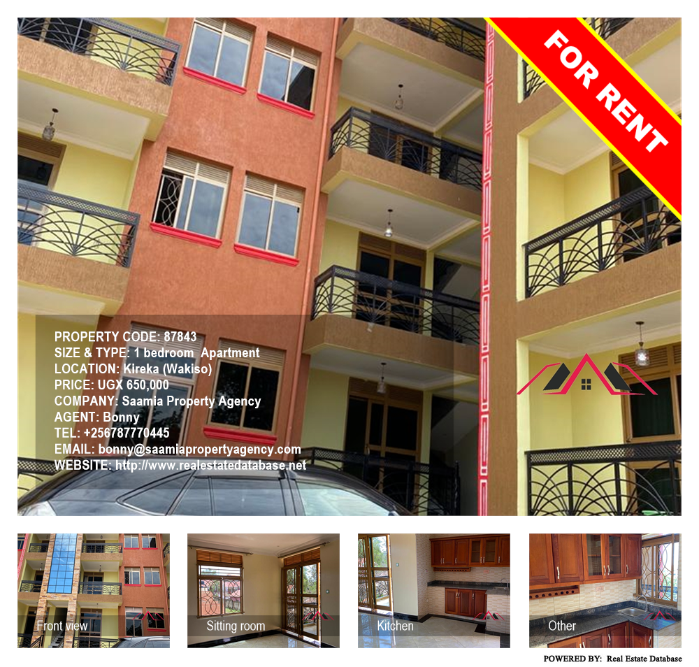 1 bedroom Apartment  for rent in Kireka Wakiso Uganda, code: 87843