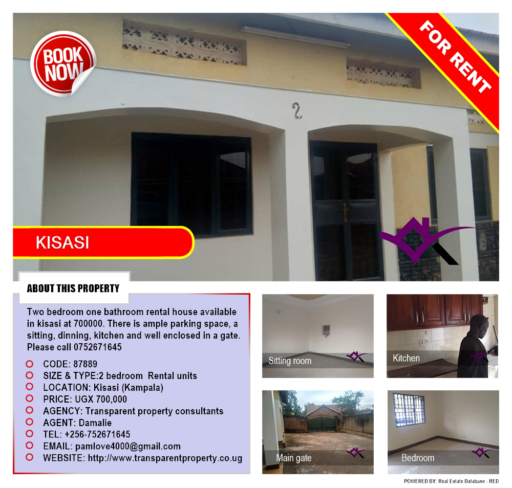 2 bedroom Semi Detached  for rent in Kisaasi Kampala Uganda, code: 87889