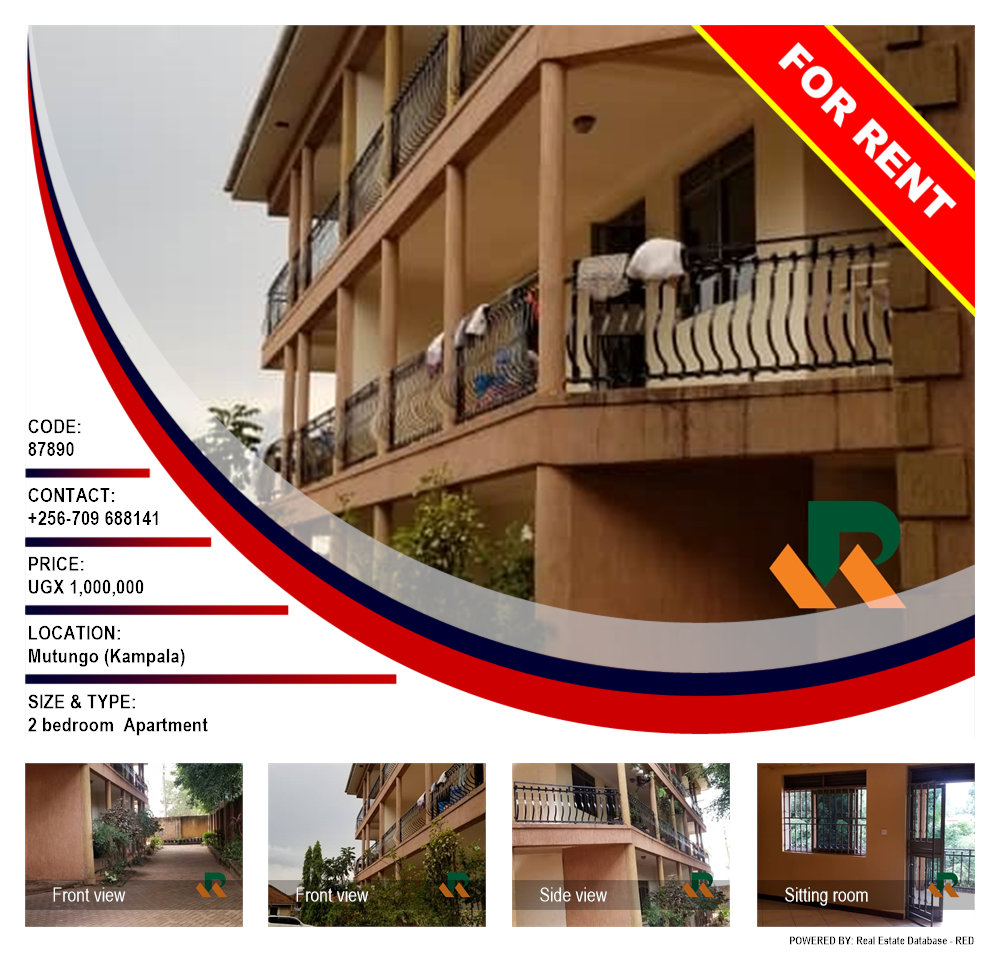 2 bedroom Apartment  for rent in Mutungo Kampala Uganda, code: 87890