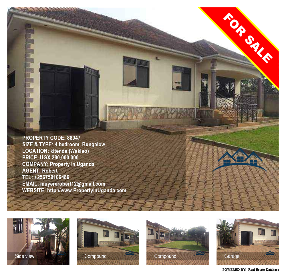 4 bedroom Bungalow  for sale in Kitende Wakiso Uganda, code: 88047