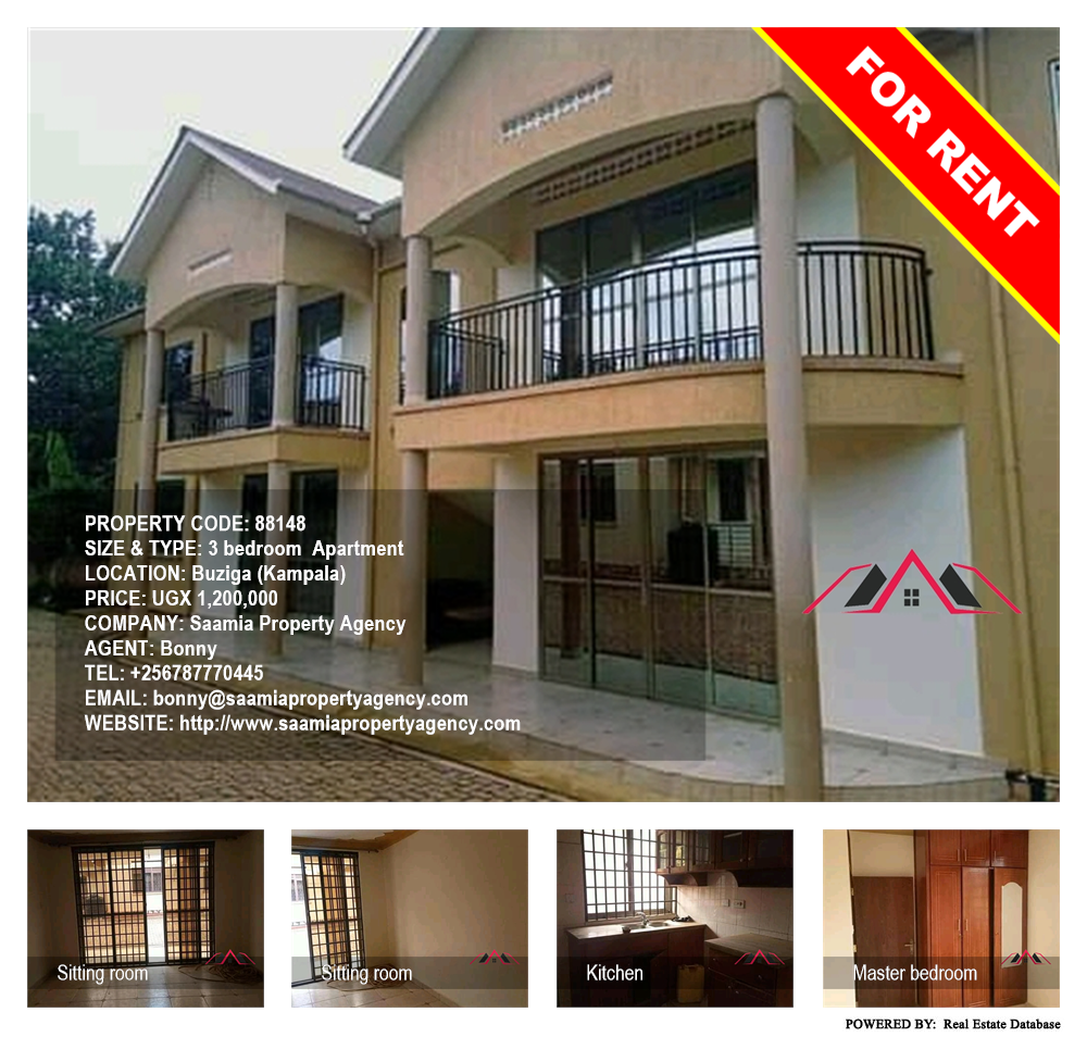 3 bedroom Apartment  for rent in Buziga Kampala Uganda, code: 88148