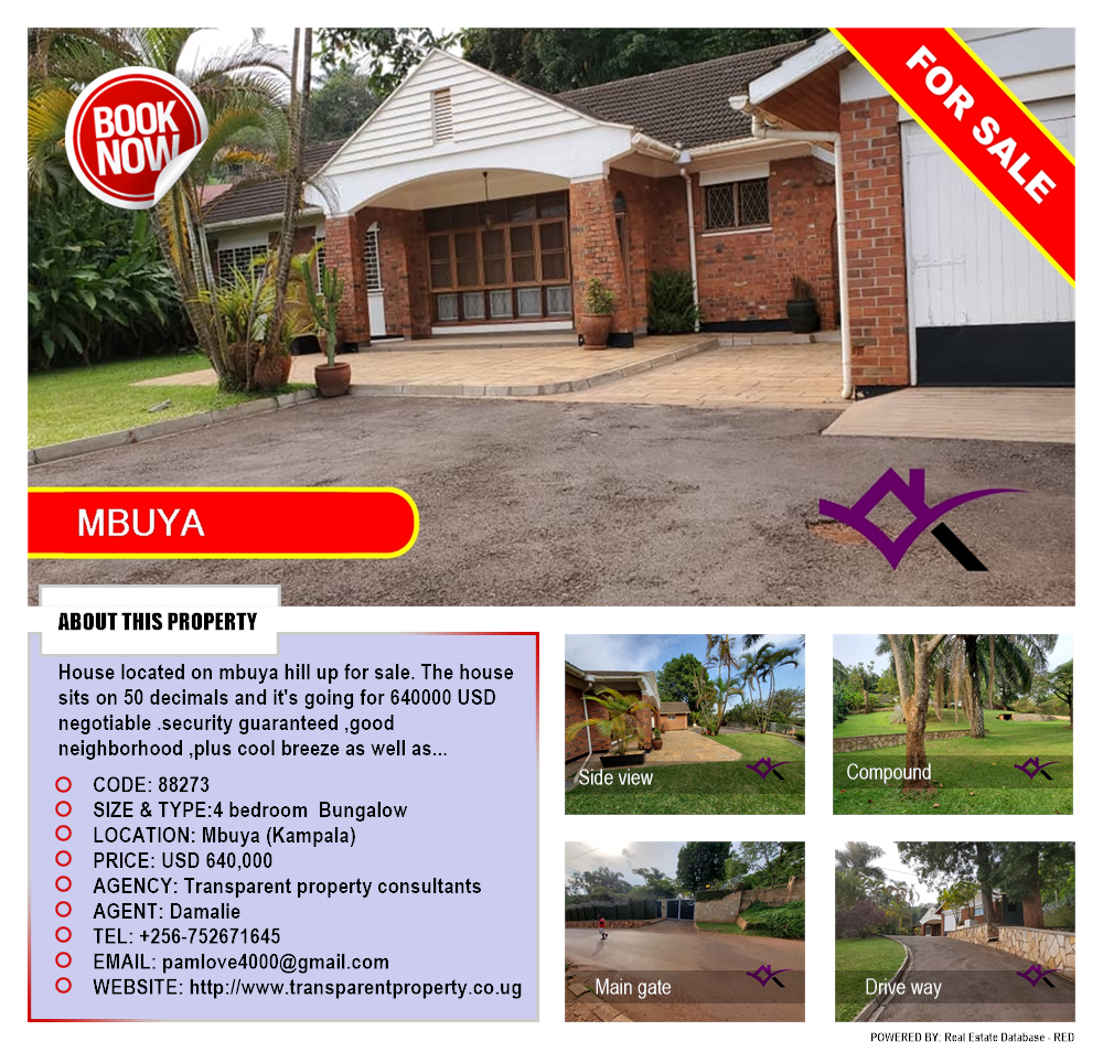 4 bedroom Bungalow  for sale in Mbuya Kampala Uganda, code: 88273