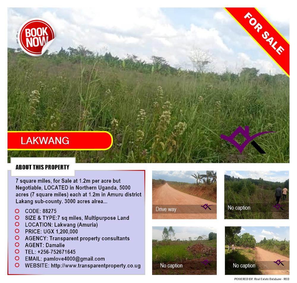Multipurpose Land  for sale in Lakwang Amuria Uganda, code: 88275