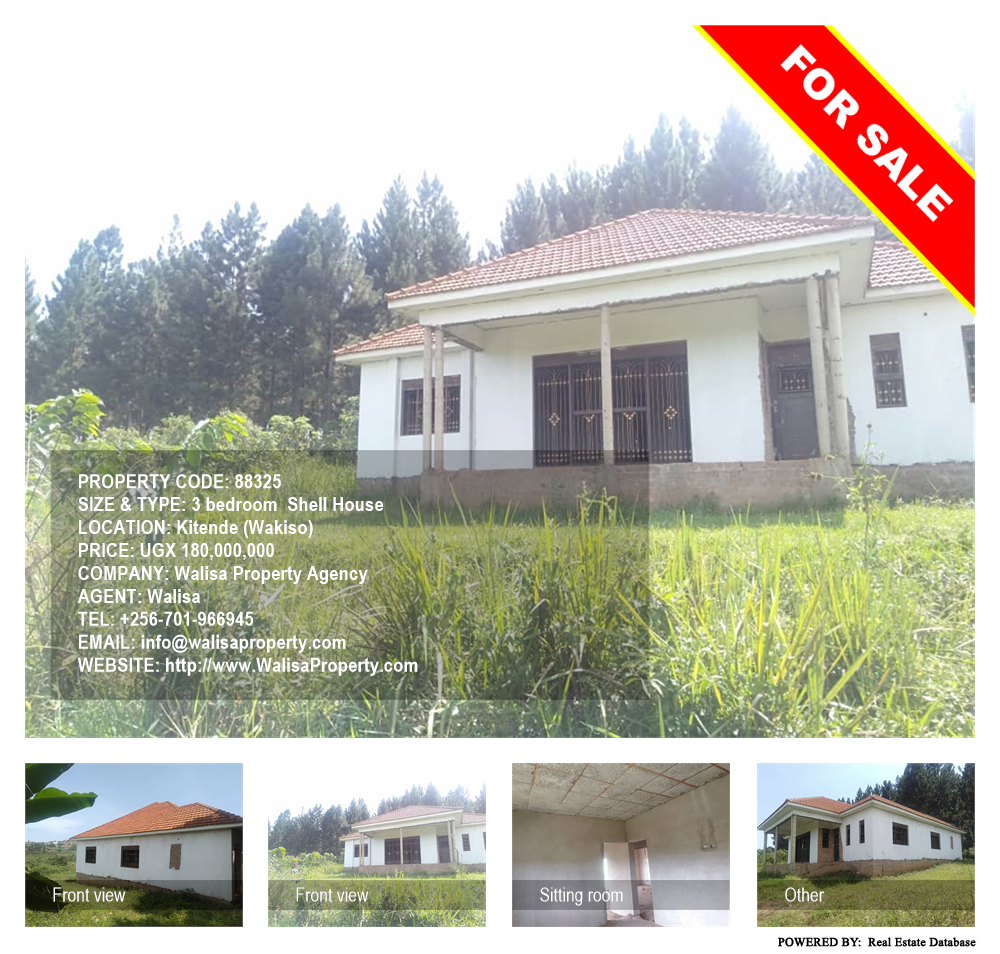 3 bedroom Shell House  for sale in Kitende Wakiso Uganda, code: 88325