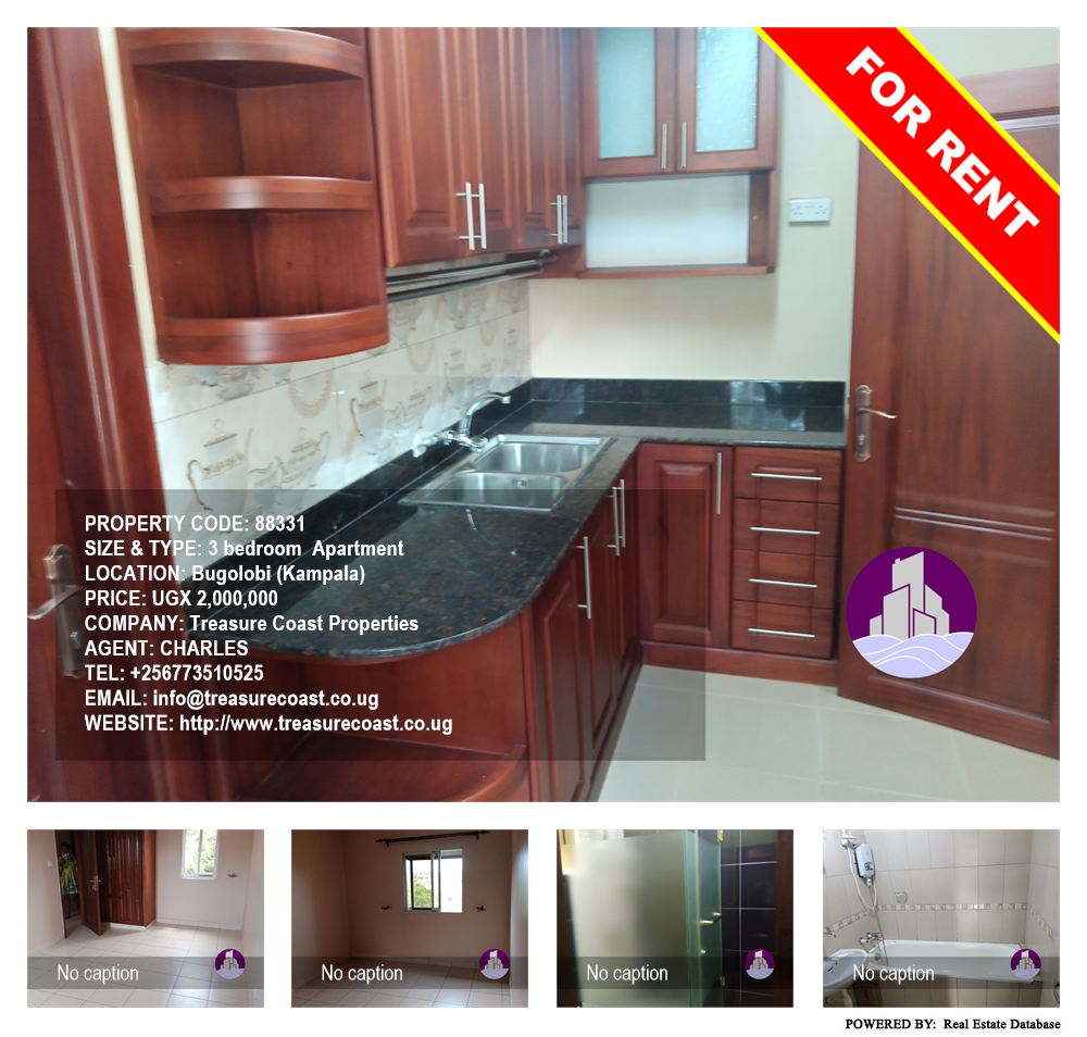 3 bedroom Apartment  for rent in Bugoloobi Kampala Uganda, code: 88331