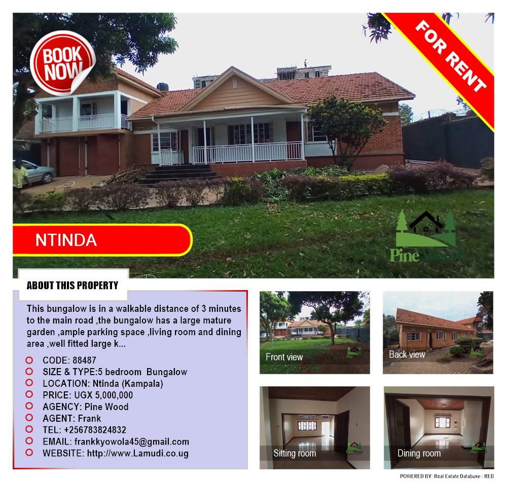 5 bedroom Bungalow  for rent in Ntinda Kampala Uganda, code: 88487