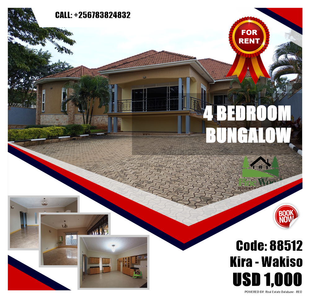 4 bedroom Bungalow  for rent in Kira Wakiso Uganda, code: 88512