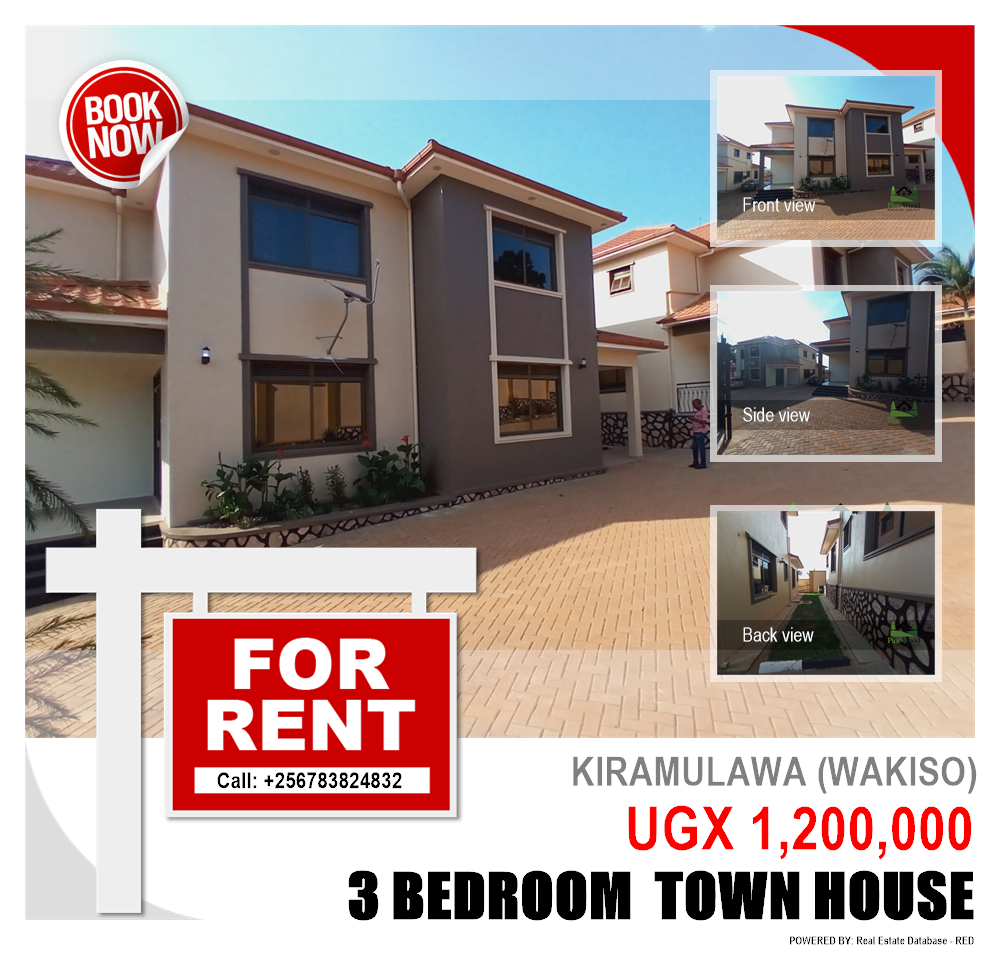 3 bedroom Town House  for rent in Kiramulawa Wakiso Uganda, code: 88514