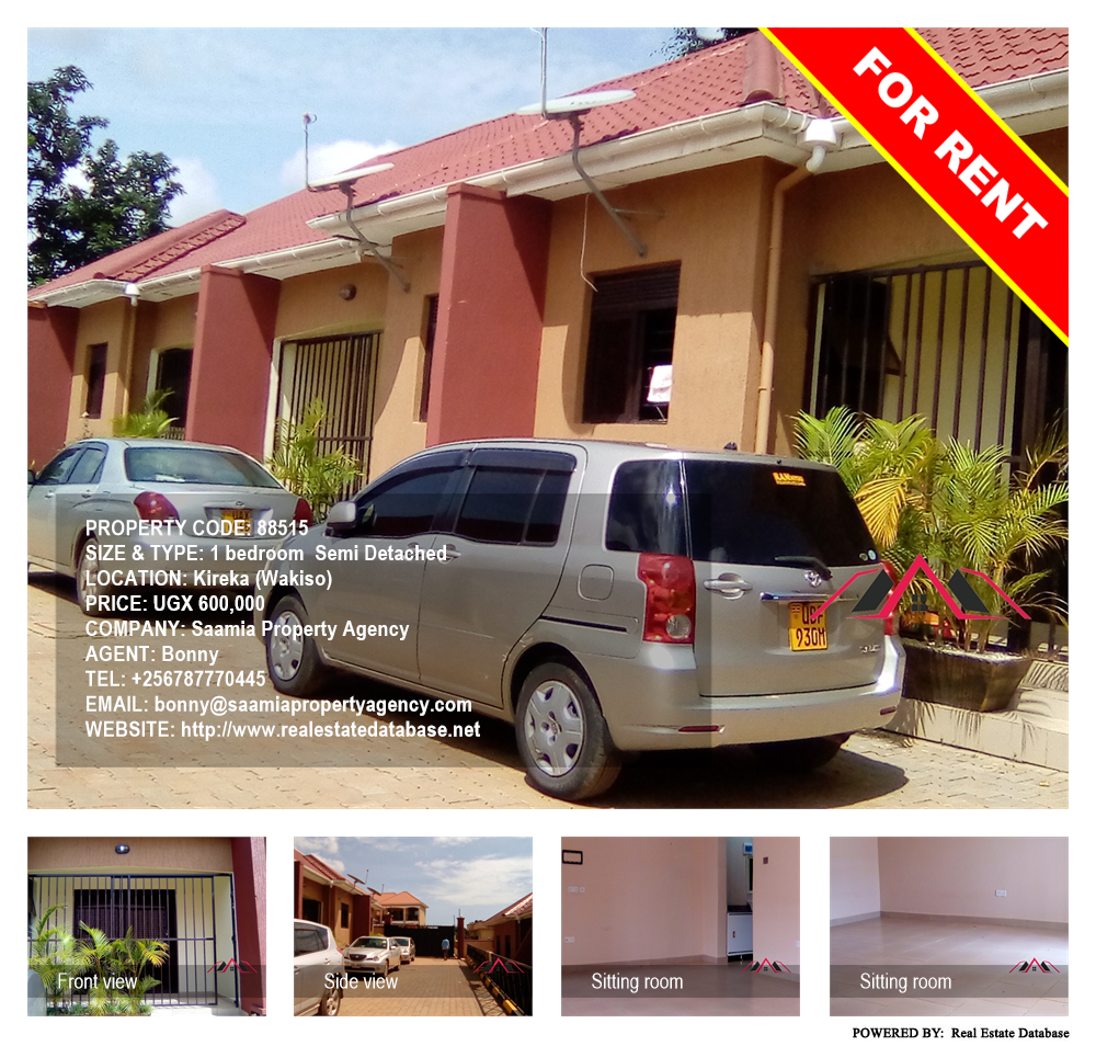 1 bedroom Semi Detached  for rent in Kireka Wakiso Uganda, code: 88515
