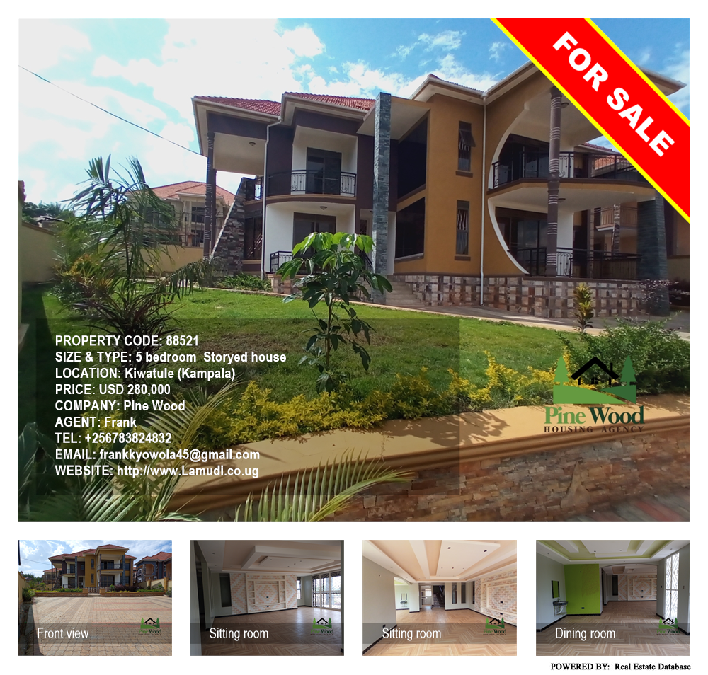 5 bedroom Storeyed house  for sale in Kiwatule Kampala Uganda, code: 88521