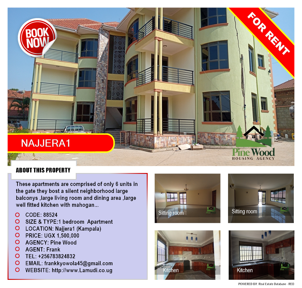 1 bedroom Apartment  for rent in Najjera Kampala Uganda, code: 88524