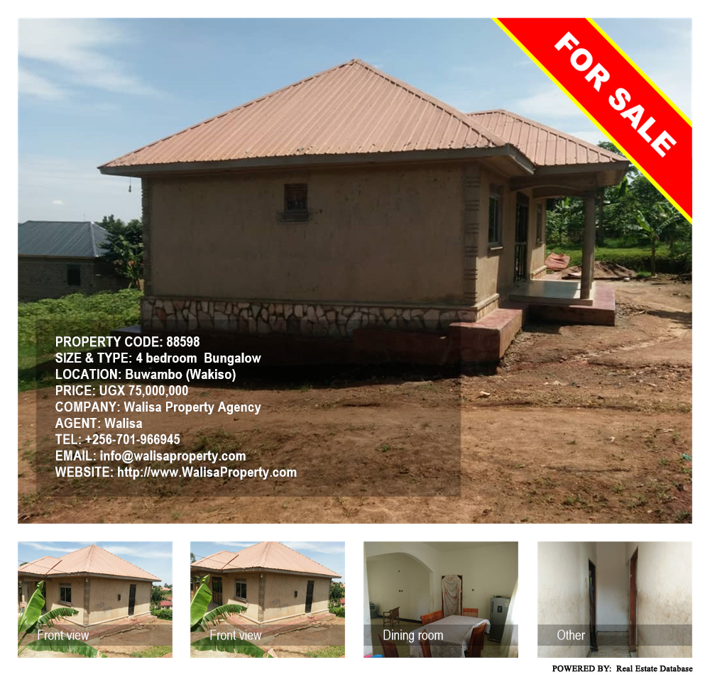 4 bedroom Bungalow  for sale in Buwambo Wakiso Uganda, code: 88598