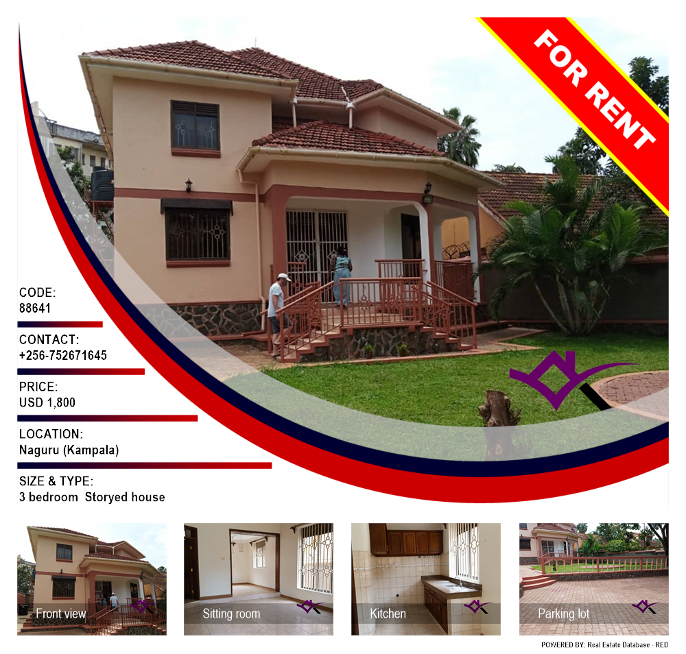3 bedroom Storeyed house  for rent in Naguru Kampala Uganda, code: 88641
