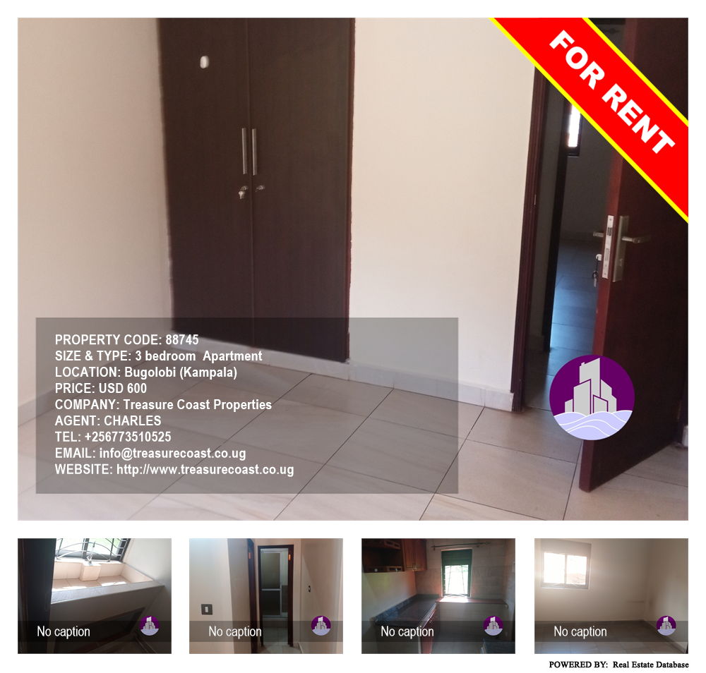 3 bedroom Apartment  for rent in Bugoloobi Kampala Uganda, code: 88745