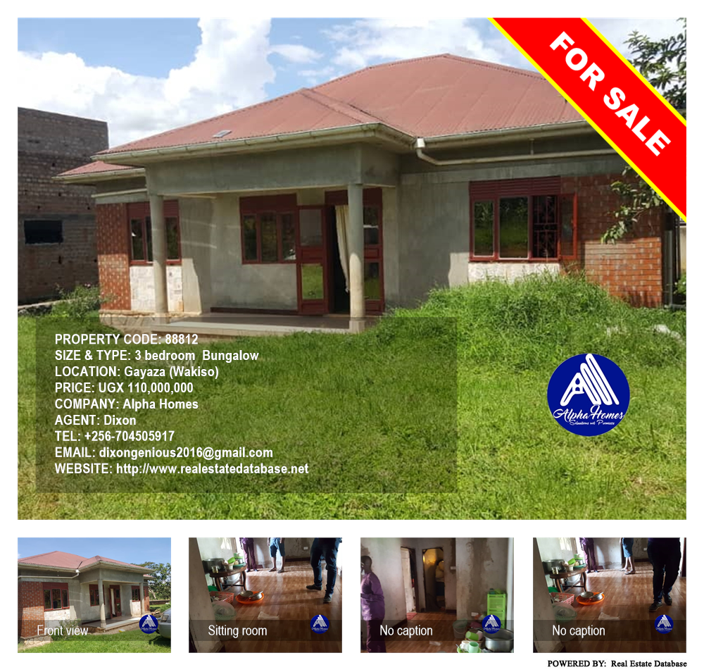 3 bedroom Bungalow  for sale in Gayaza Wakiso Uganda, code: 88812