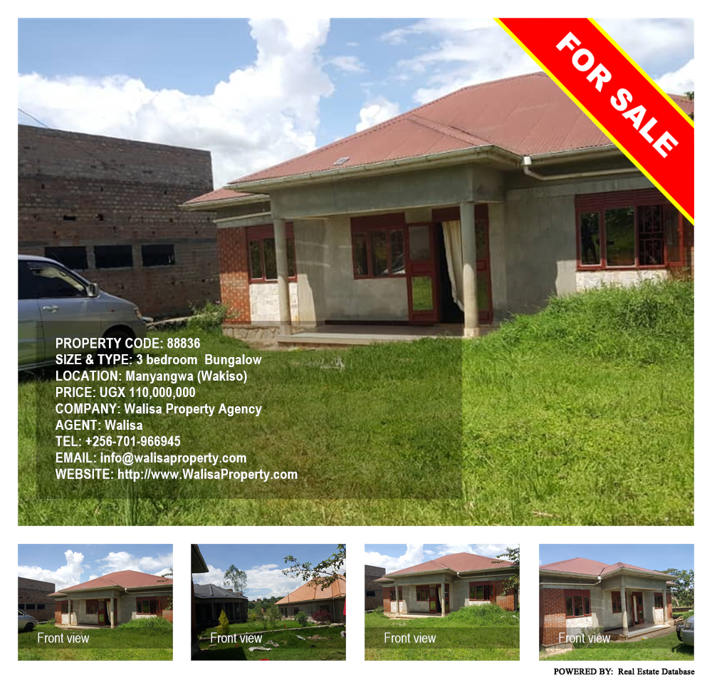 3 bedroom Bungalow  for sale in Manyangwa Wakiso Uganda, code: 88836