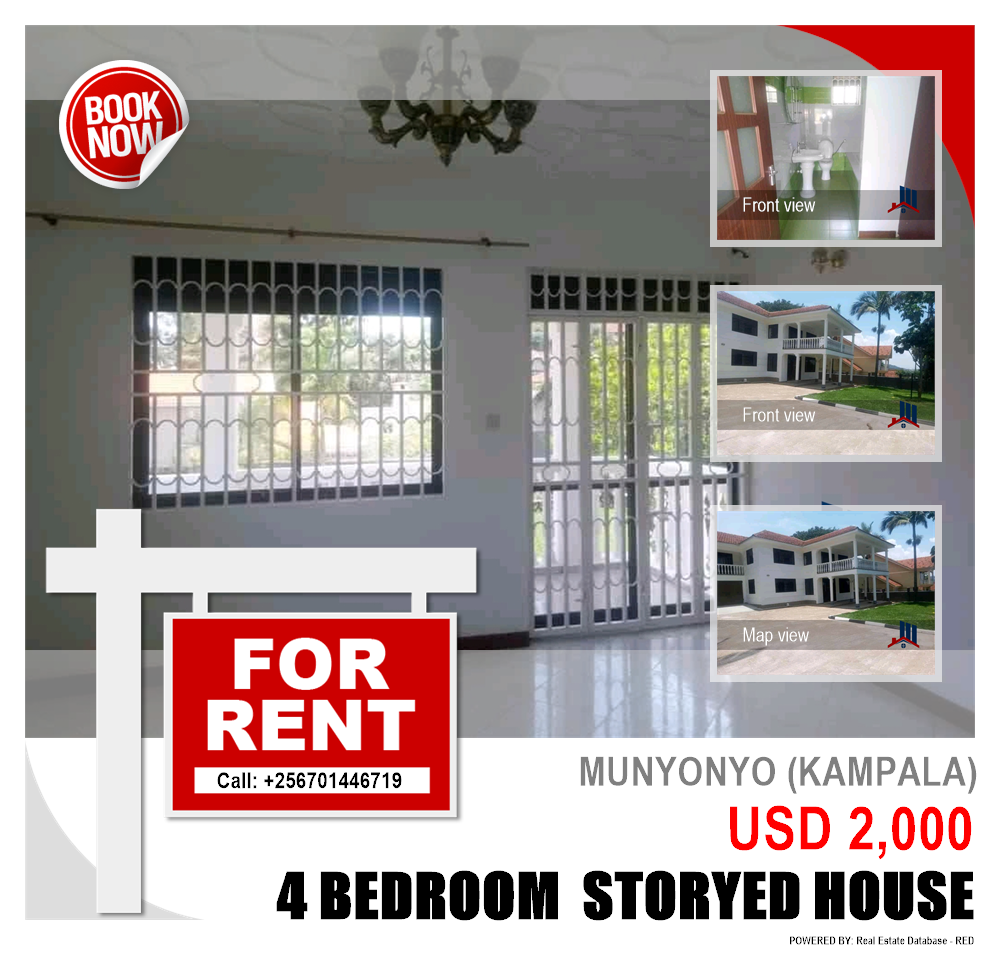 4 bedroom Storeyed house  for rent in Munyonyo Kampala Uganda, code: 88989