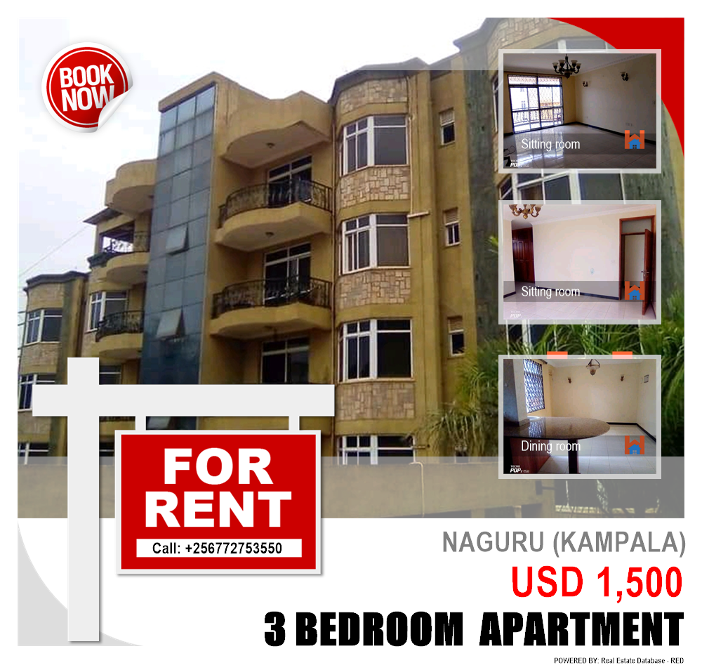 3 bedroom Apartment  for rent in Naguru Kampala Uganda, code: 89033