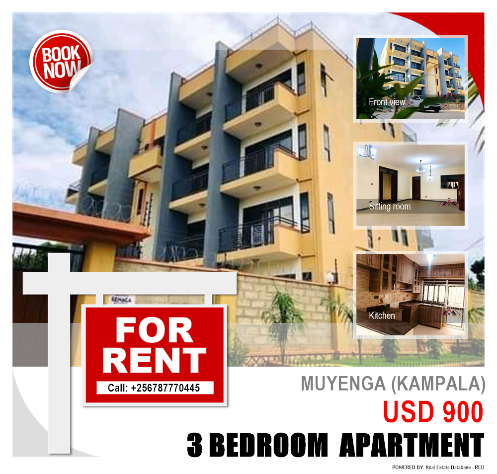 3 bedroom Apartment  for rent in Muyenga Kampala Uganda, code: 89166