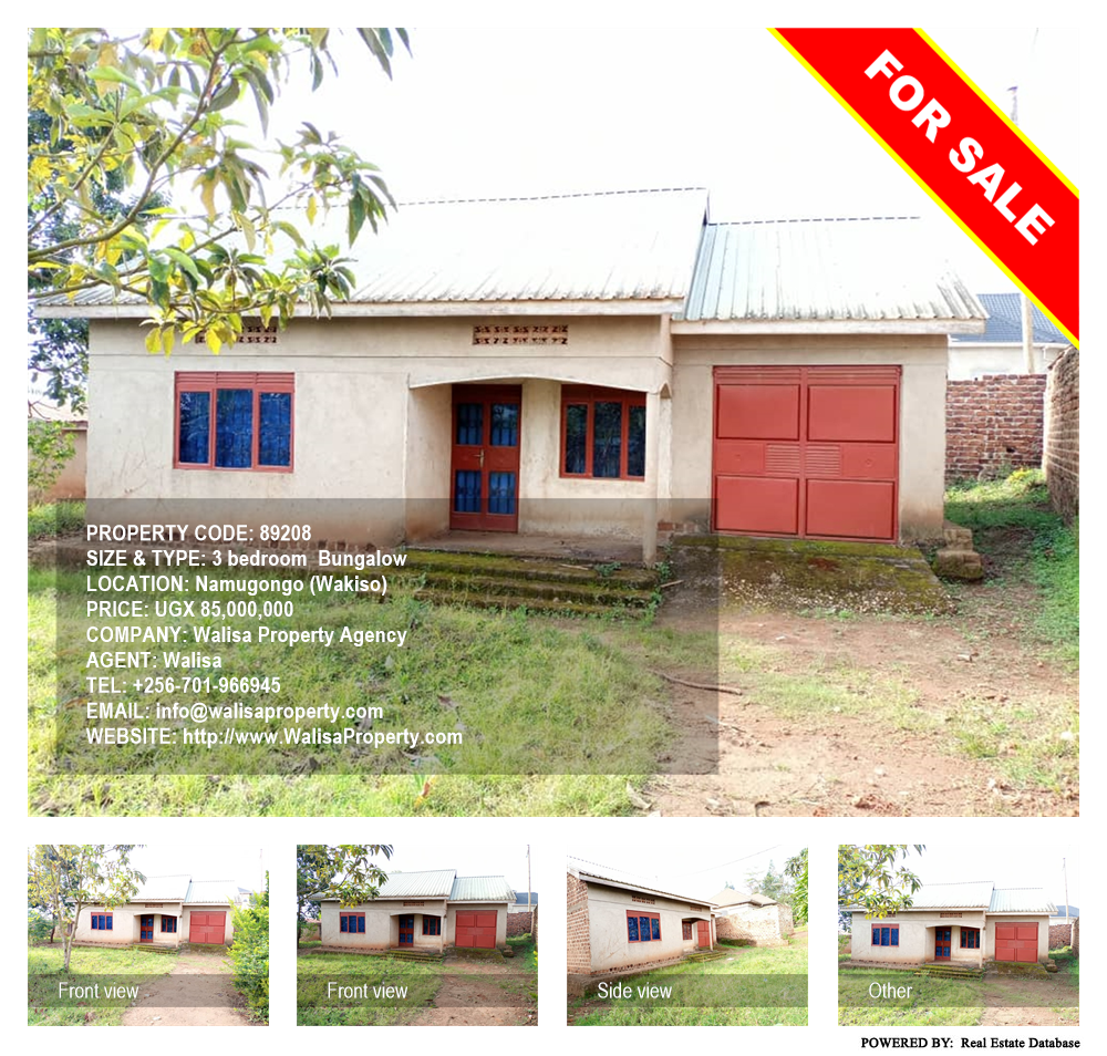 3 bedroom Bungalow  for sale in Namugongo Wakiso Uganda, code: 89208