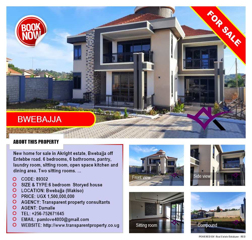 6 bedroom Storeyed house  for sale in Bwebajja Wakiso Uganda, code: 89302