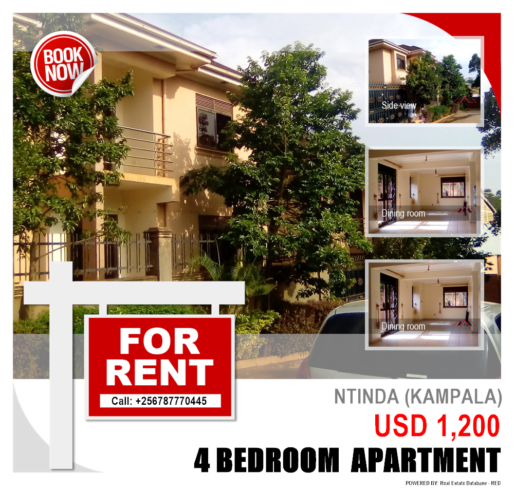 4 bedroom Apartment  for rent in Ntinda Kampala Uganda, code: 89386