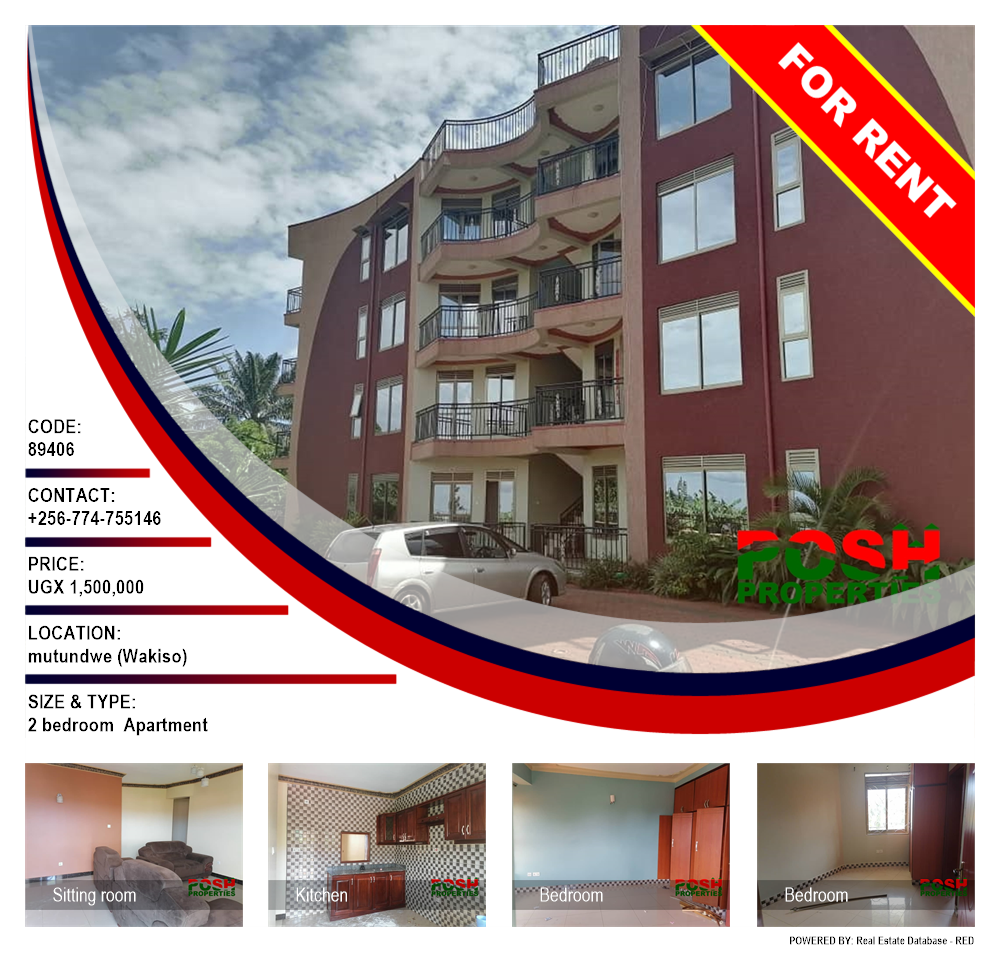 2 bedroom Apartment  for rent in Mutundwe Wakiso Uganda, code: 89406