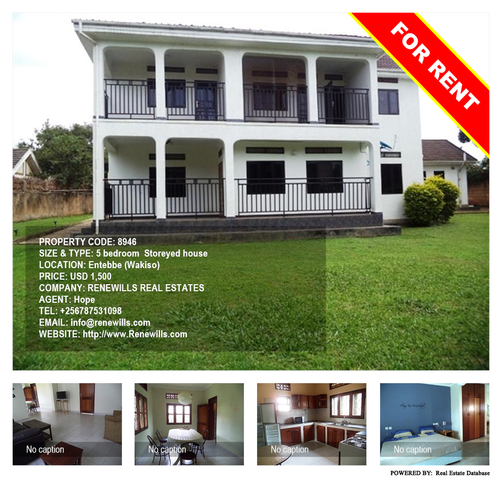 5 bedroom Storeyed house  for rent in Entebbe Wakiso Uganda, code: 8946