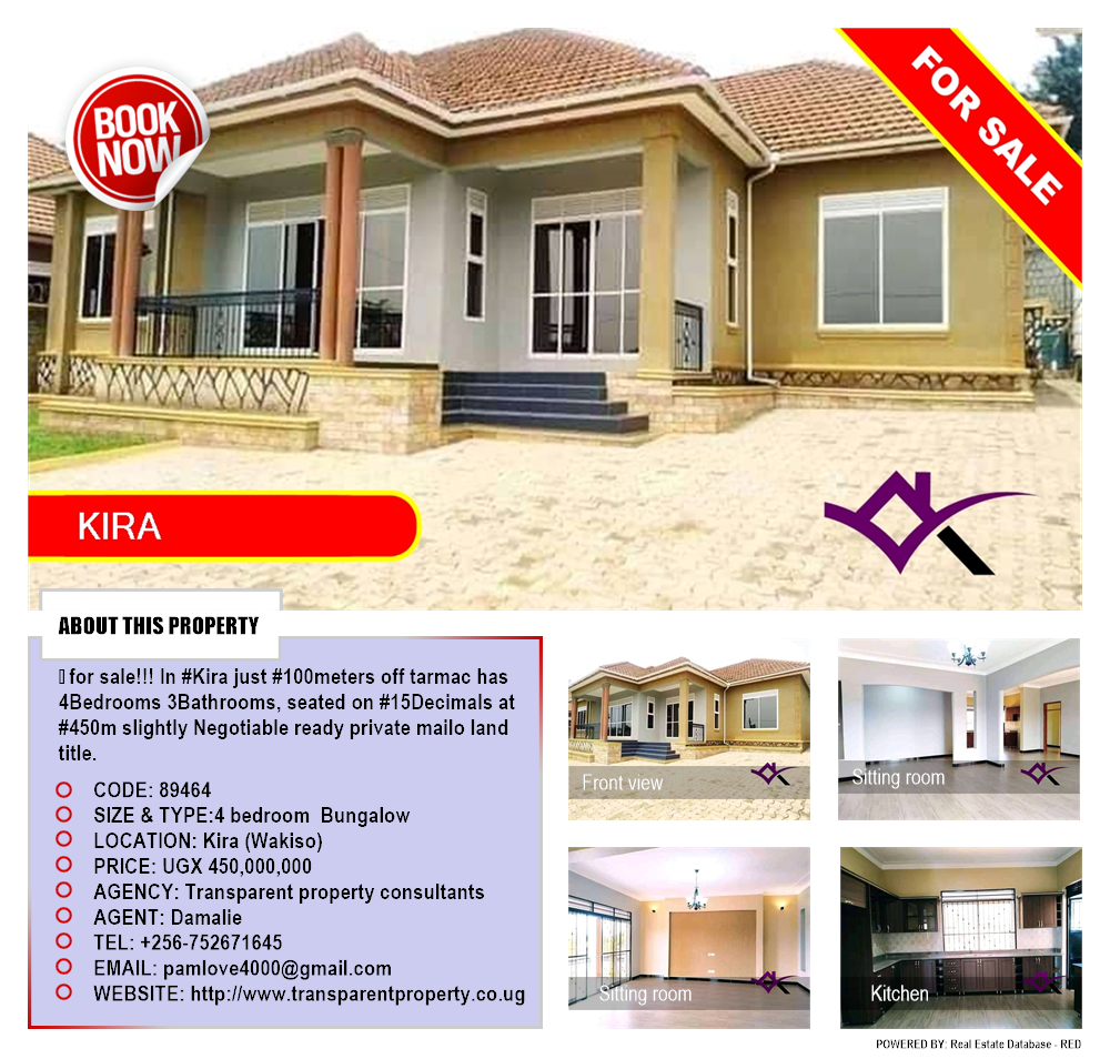 4 bedroom Bungalow  for sale in Kira Wakiso Uganda, code: 89464