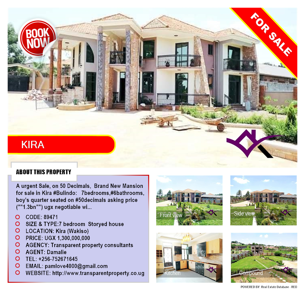 7 bedroom Storeyed house  for sale in Kira Wakiso Uganda, code: 89471