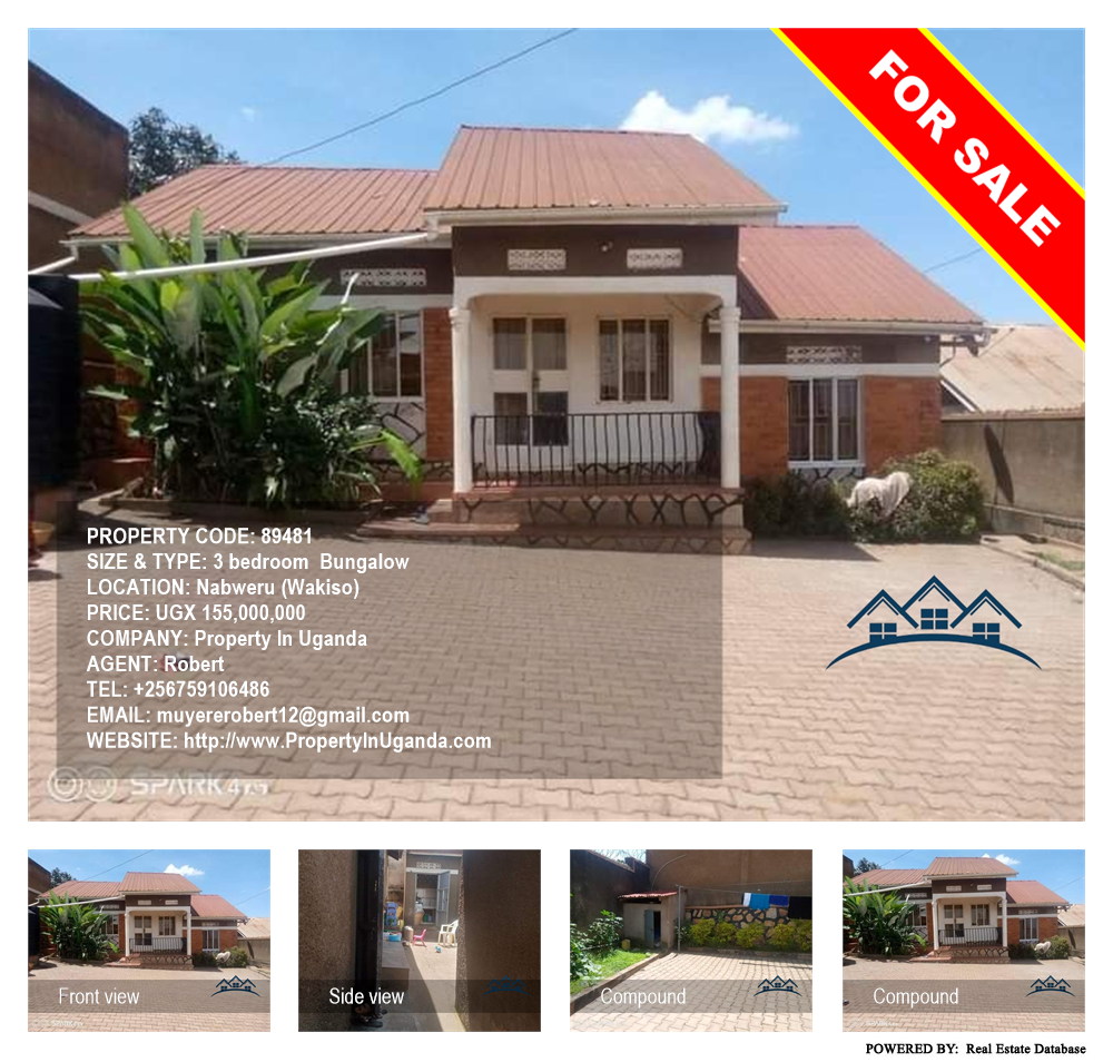 3 bedroom Bungalow  for sale in Nabwelu Wakiso Uganda, code: 89481