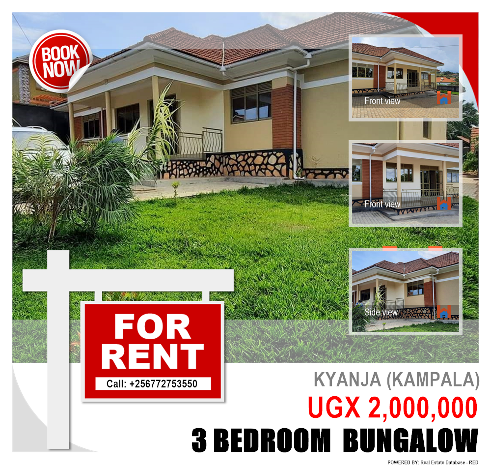 3 bedroom Bungalow  for rent in Kyanja Kampala Uganda, code: 89584