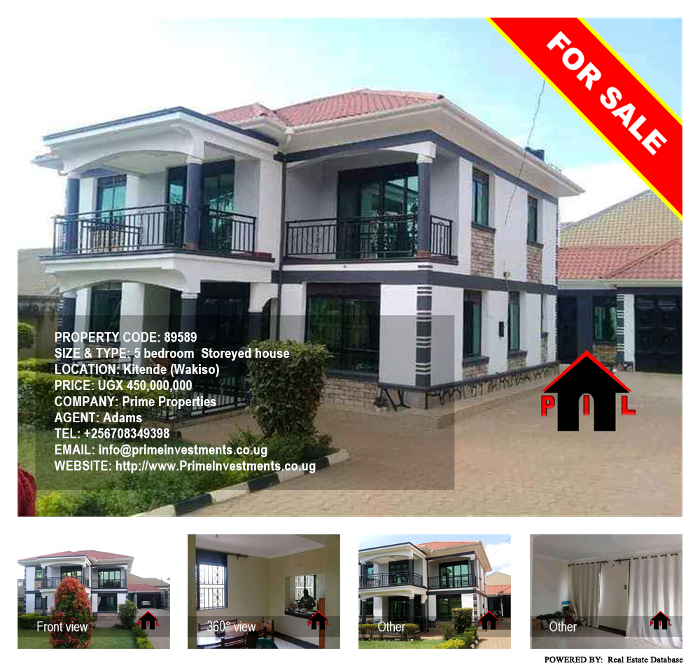 5 bedroom Storeyed house  for sale in Kitende Wakiso Uganda, code: 89589