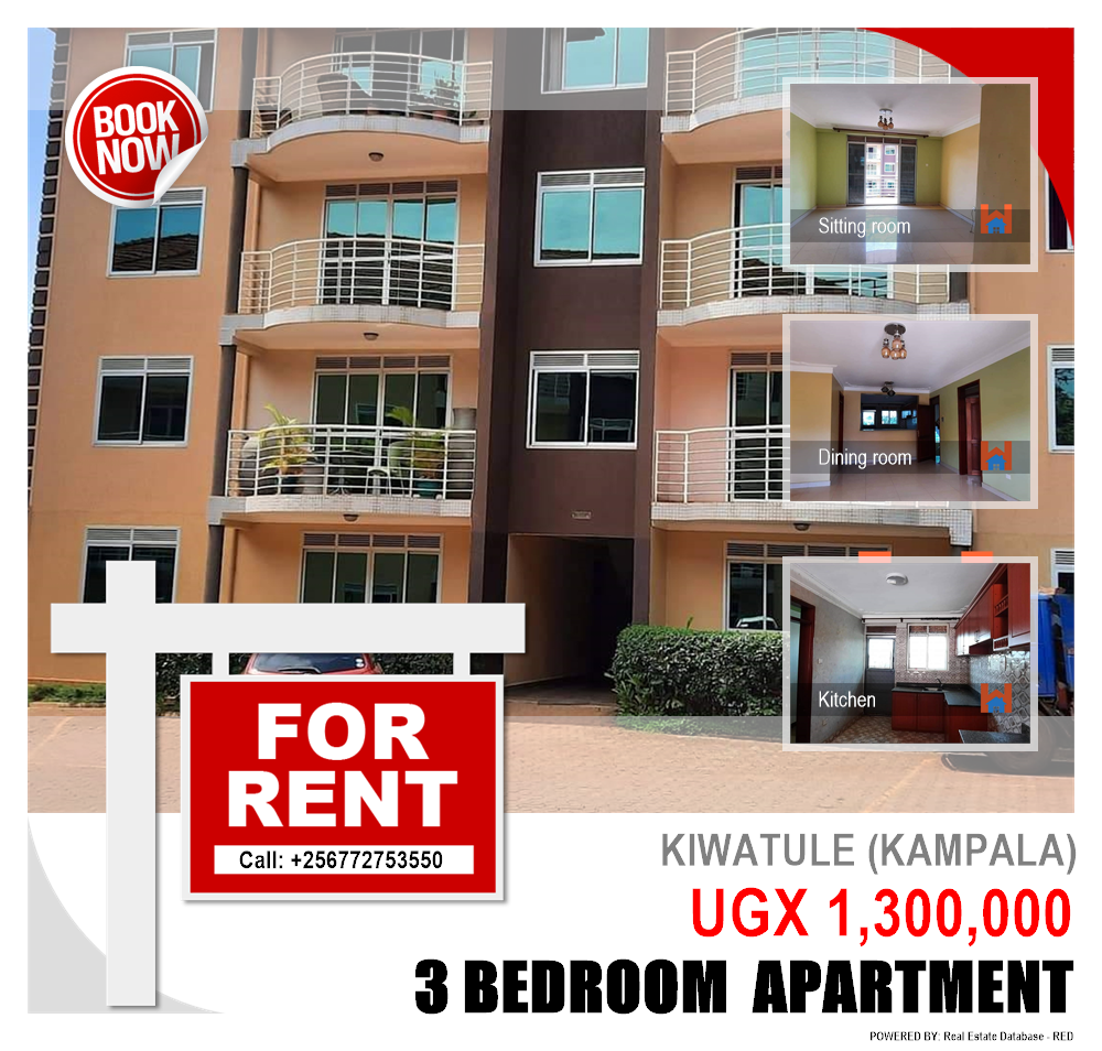 3 bedroom Apartment  for rent in Kiwatule Kampala Uganda, code: 89596