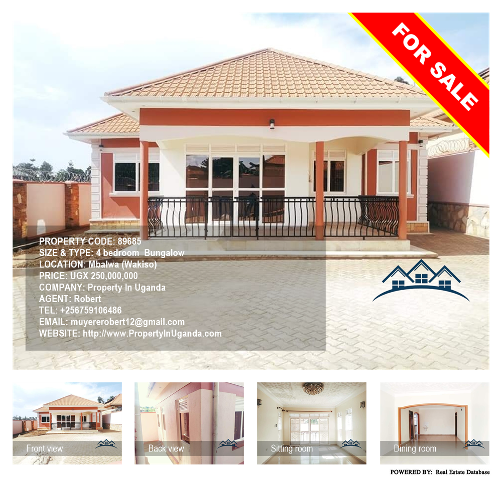 4 bedroom Bungalow  for sale in Mbalwa Wakiso Uganda, code: 89685
