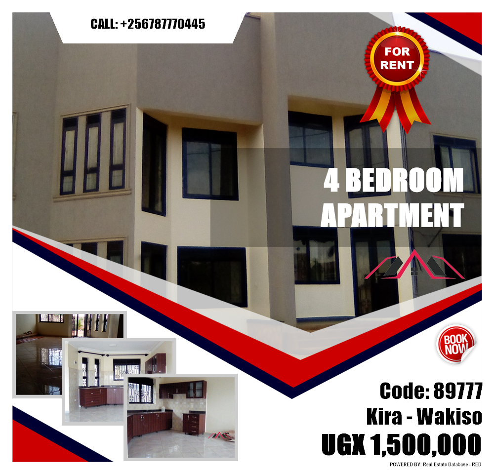 4 bedroom Apartment  for rent in Kira Wakiso Uganda, code: 89777